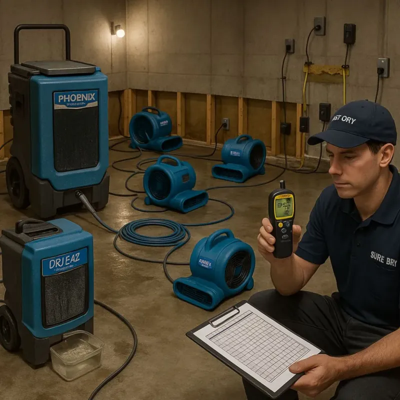 Structural Drying and Dehumidification process in Freeport, IL